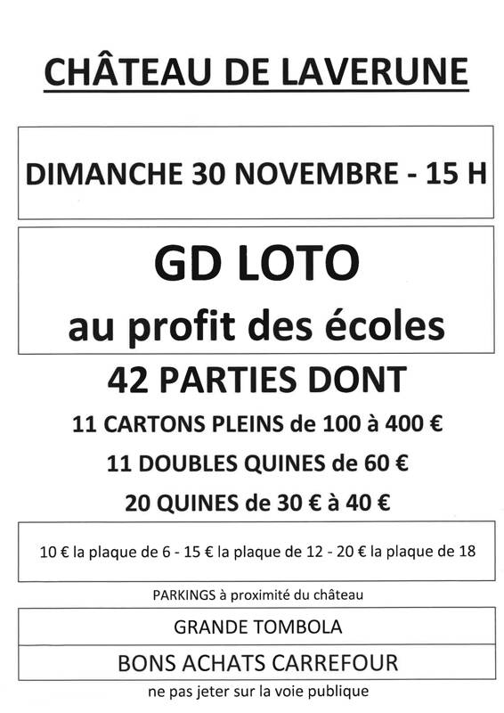 LOTO DES ECOLES DE LAVERUNE