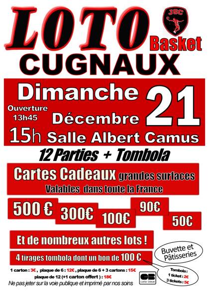 LOTO de la JS CUGNAUX Basket-ball