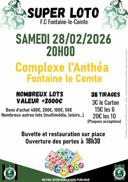 8ème Super Loto du FC Fontaine le Comte