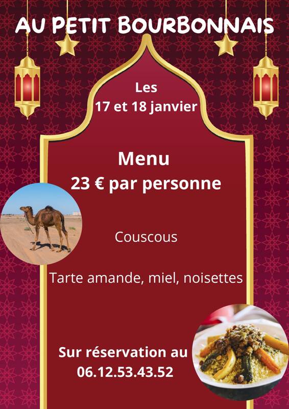 Restaurant Le Petit Bourbonnais - Week-end couscous