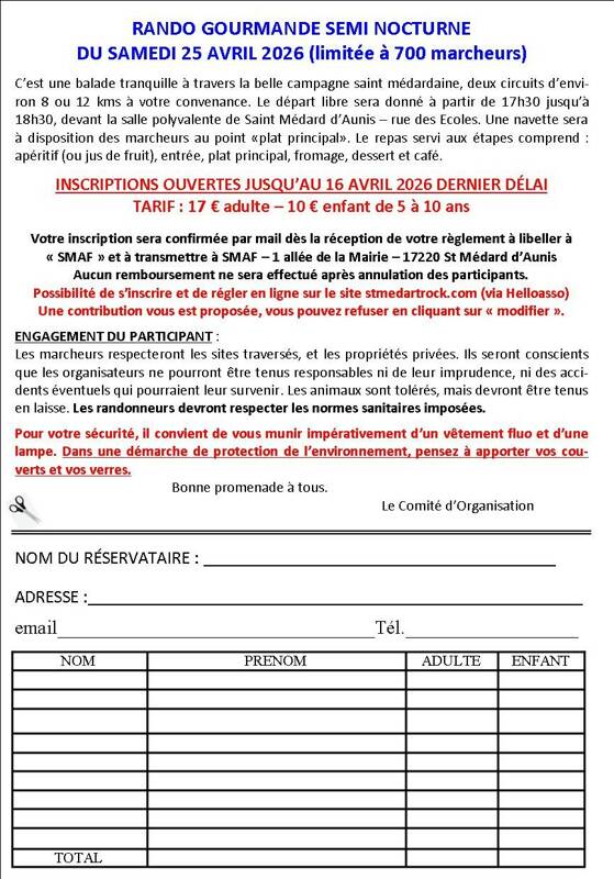 RANDONNEE GOURMANDE SEMI NOCTURNE