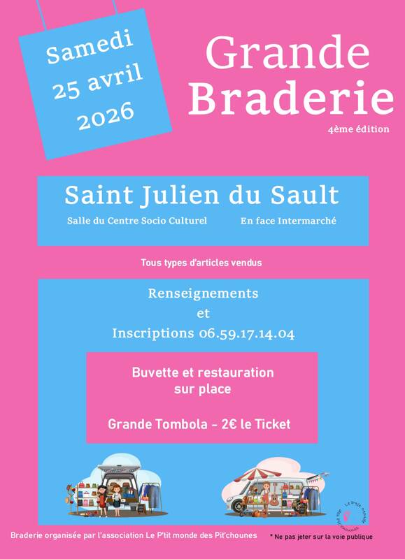 Grande braderie à Saint Julien du Sault