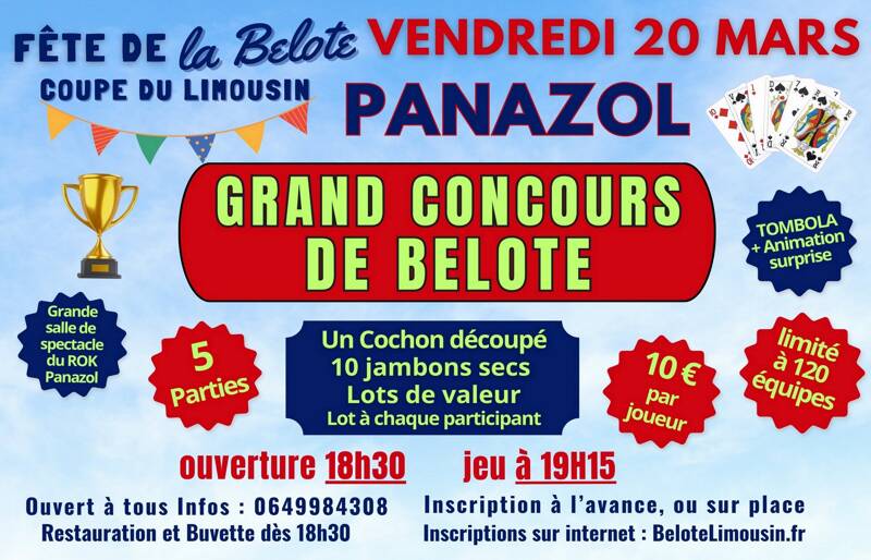 GRAND CONCOURS DE BELOTE REGIONAL - Coupe du Limousin