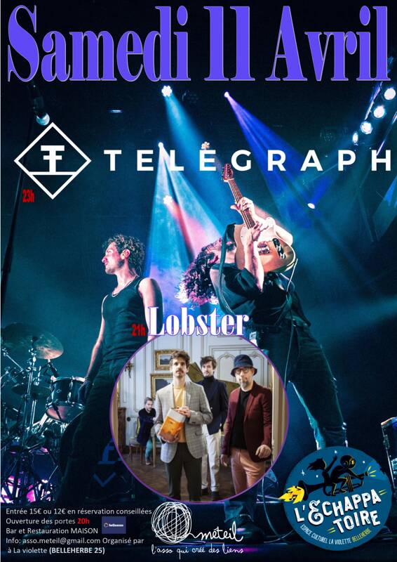 Concert TELEGRAPH et LOBSTER à L'ECHAPPATOIRE par Méteil