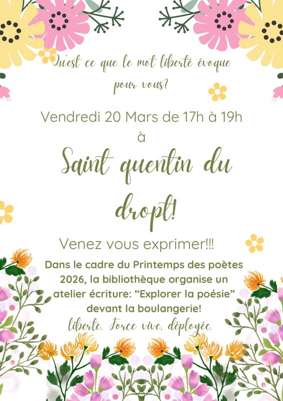 Venez écrire la liberté - Saint-Quentin-du-Dropt