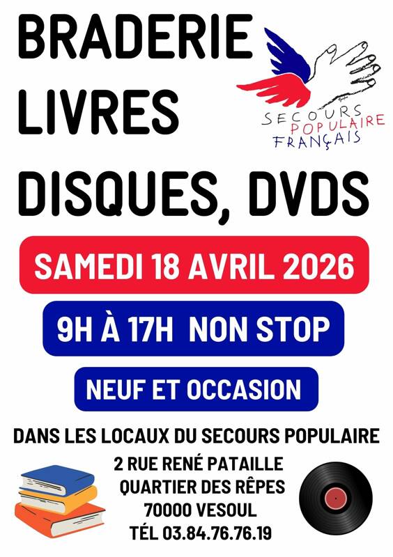 Braderie de LIVRES, Vinyles, Disques, DVD, CD