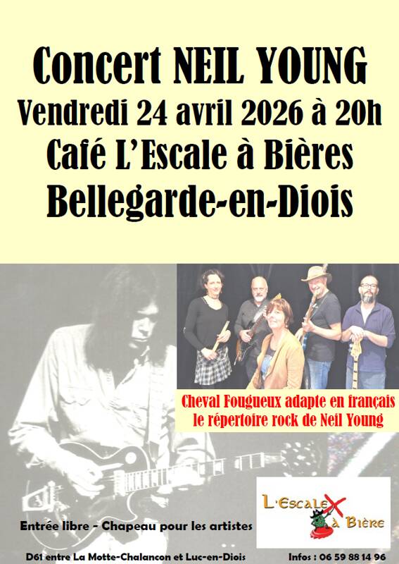 Concert NEIL YOUNG à L’Escale à Bières - Bellegarde-en-Diois