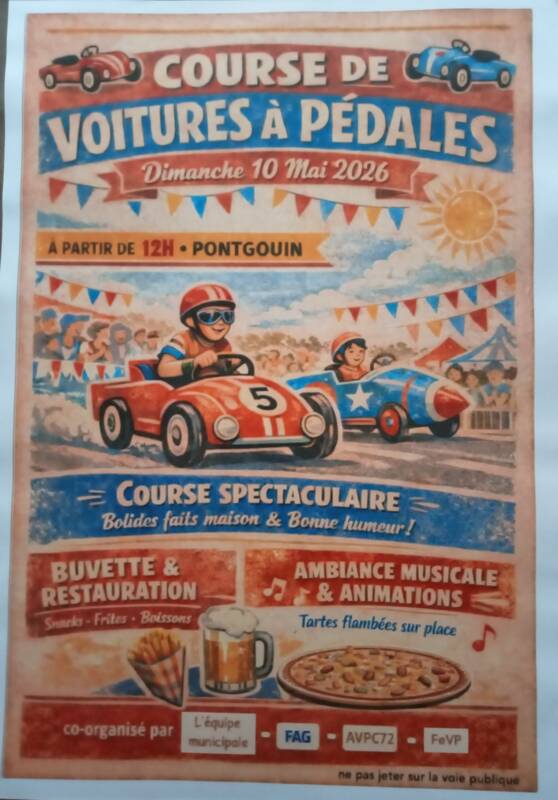 Course de voiture à pédalier