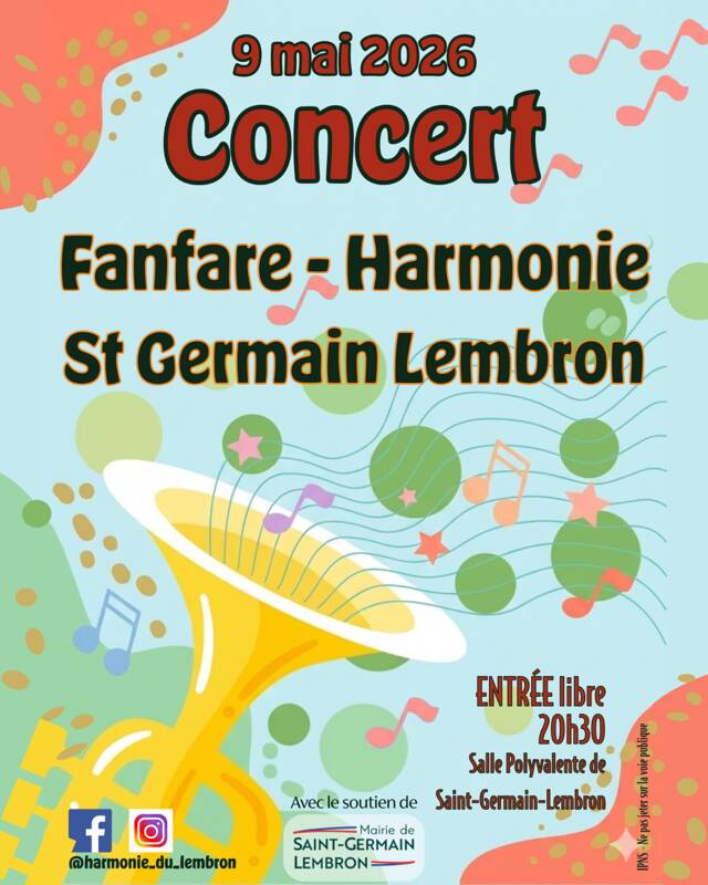 Concert Fanfare-Harmonie de Saint-Germain-Lembron 9 mai 2026
