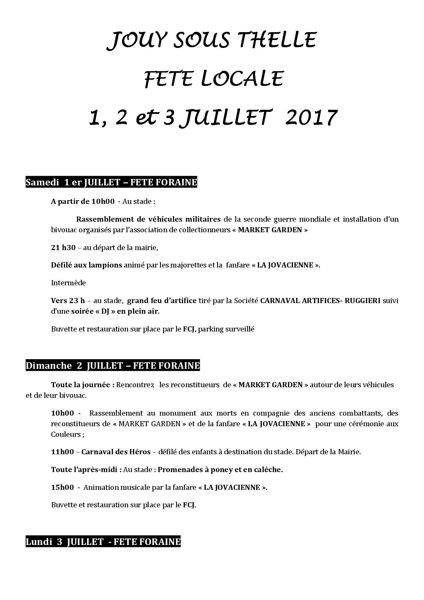 Fête locale et foraine