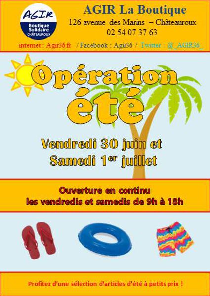 opération été (Boutique Solidaire AGIR)