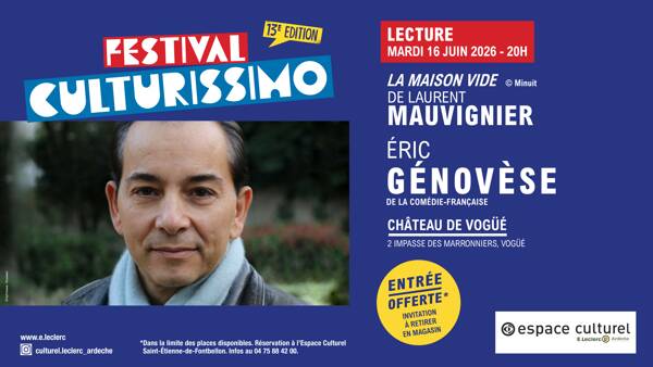 Festival Culturissimo - Lecture d'Eric Génovèse