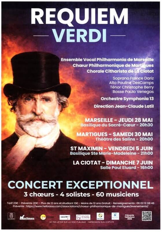 REQUIEM de VERDI Marseille, Martigues, Saint Maximin, La Ciotat