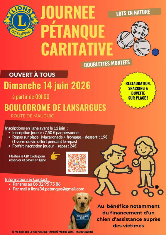 JOURNEE PETANQUE CARITATIVE Ouverte à tous