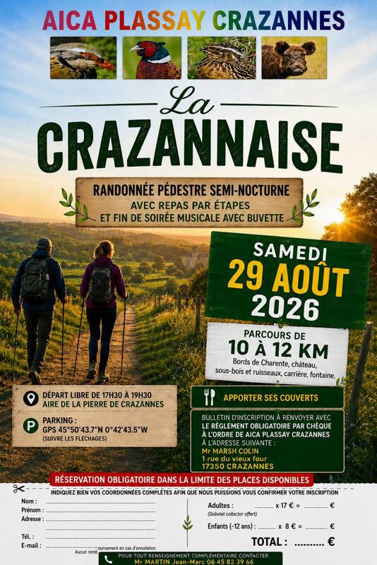 randonnée semi-nocturne La Crazannaise