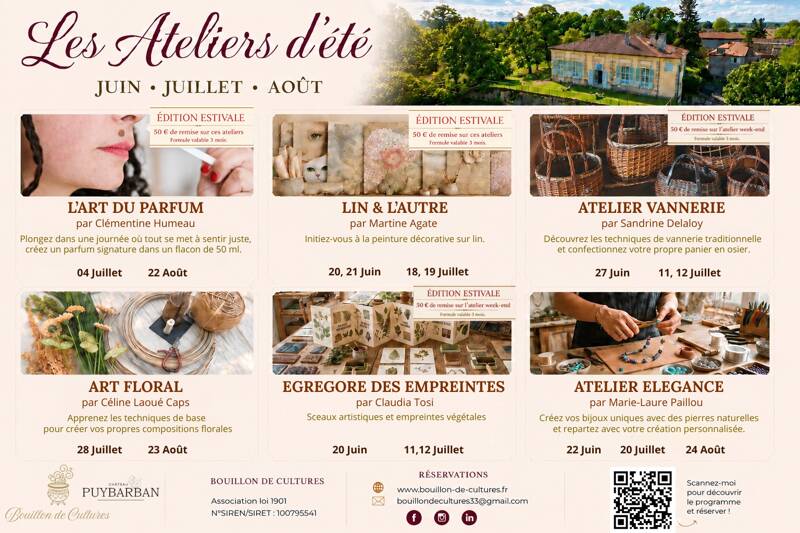 Les ateliers d'été au château de Puybarban