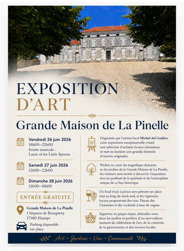 Exposition d'art à la Grande Maison de La Pinelle
