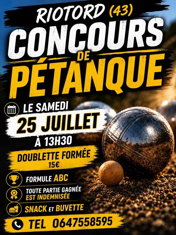 Concours pétanque Riotord