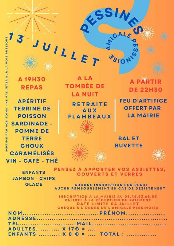 Repas et feu d'artifice