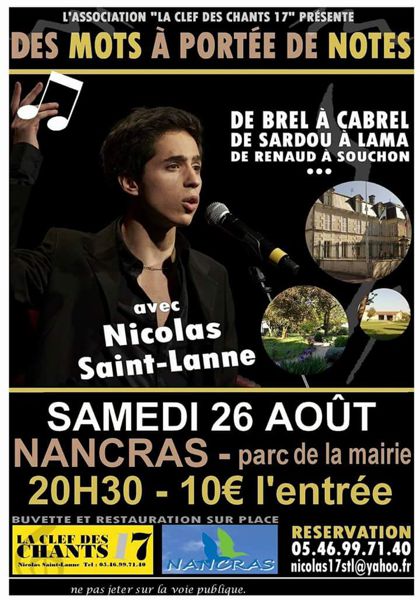 Concert Chansons Françaises Nicolas Saint-Lanne