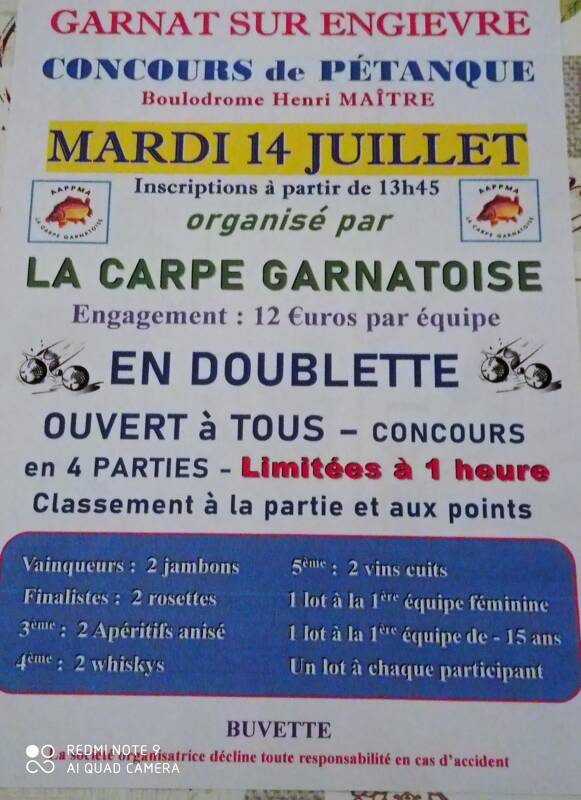 Concours de Pétanque en doublette