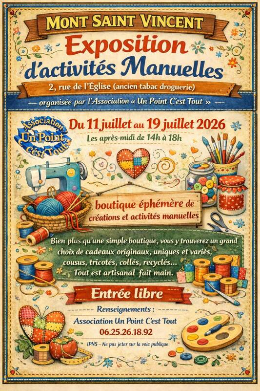 Boutique éphémère d'activités manuelles