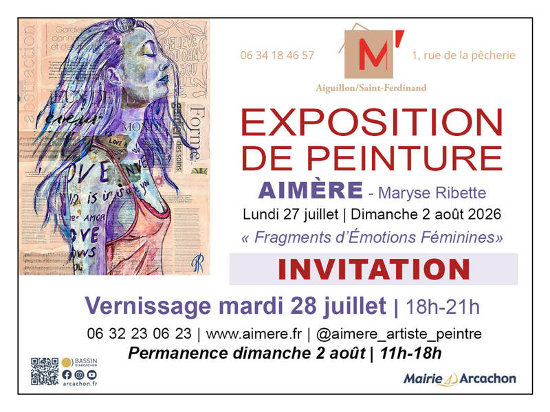 Fragments d'émotions féminines par l'artiste Aimère à Arcachon