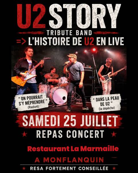 Concert repas avec U2 STORY tribute band