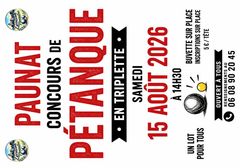 Concours de pétanque en triplette - PAUNAT (24)