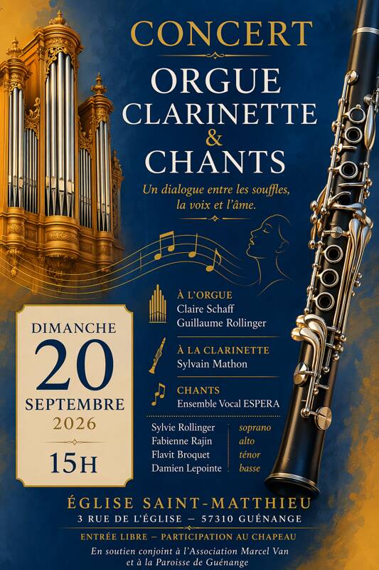 Concert Orgue , Clarinette et Chants