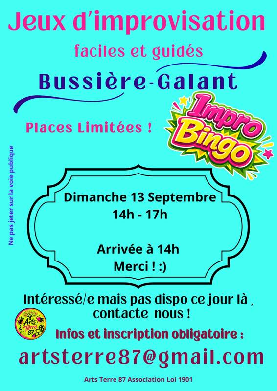 Jeux Impro Bingo Théâtre