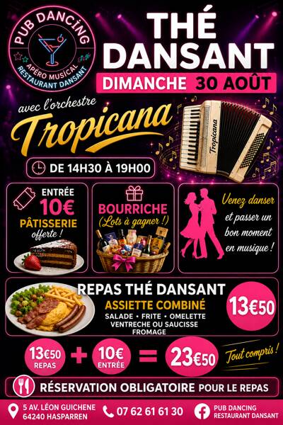 Repas suivi d'un thé dansant