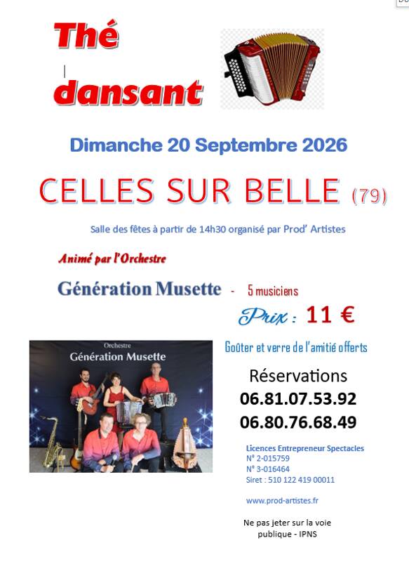 Thé dansant Celles sur Belle