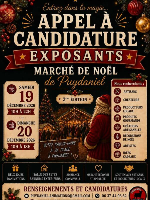 Marché de Noël de Puydaniel 2026