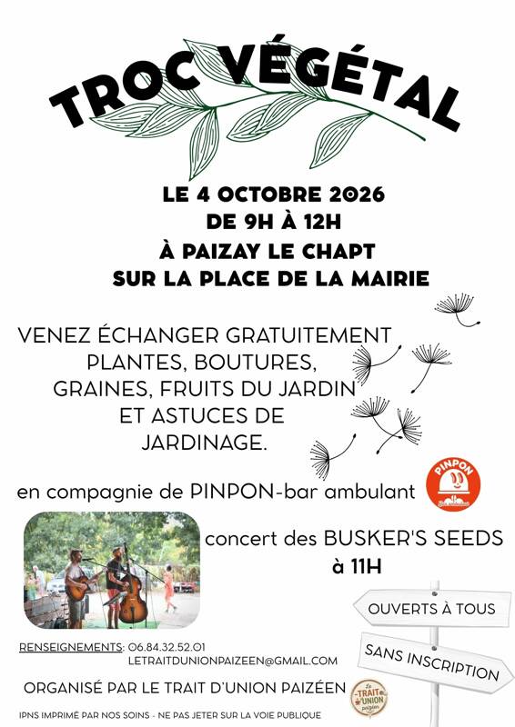 TROC VÉGÉTAL À PAIZAY-LE-CHAPT !
