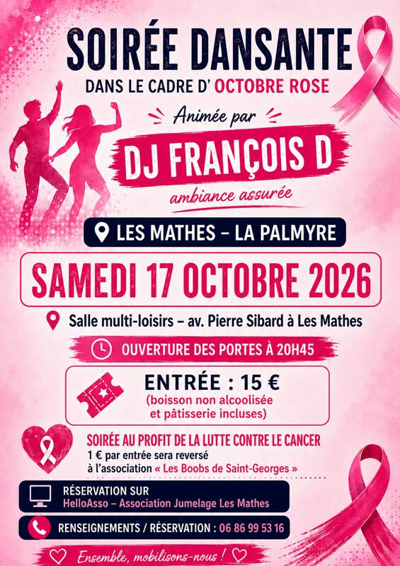 Soirée dansante octobre rose