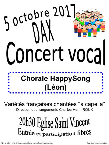 Concert vocal de la chorale HAPPYSONG