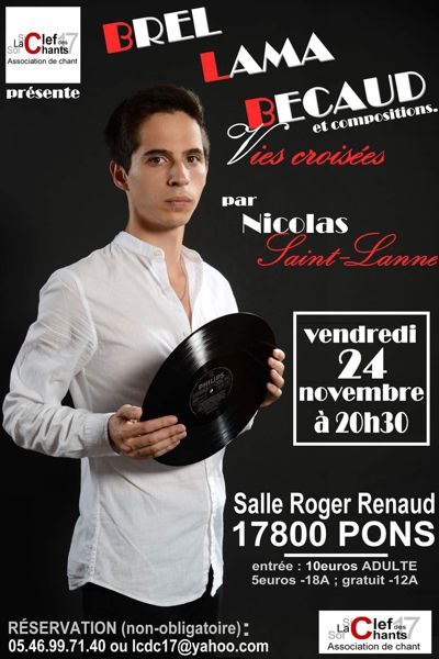 Nicolas Saint Lanne chante Brel, Lama et Bécaud