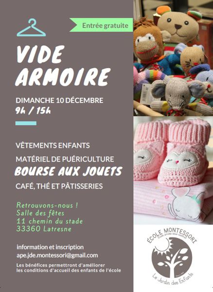 Vide armoire : Vêtements bébé/enfant, matériels de puériculture et jouets