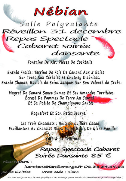 reveillon 31 decembre 2017 Nébian