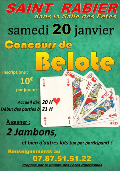 Concours de belote à saint rabier