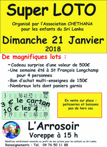 Super Loto Association Chethana Enfants Espoir Voreppe