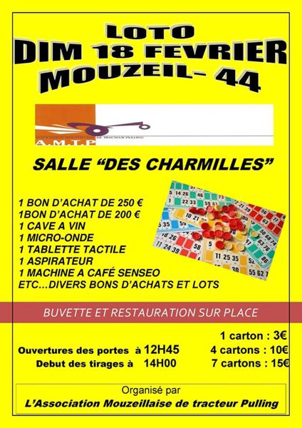 Loto association Mouzeillaise de Tracteur Pulling