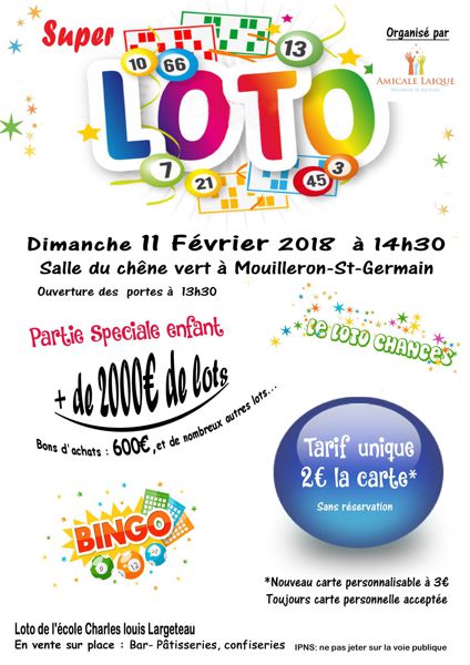 SUPER LOTO DE L'ECOLE C.L LARGETEAU