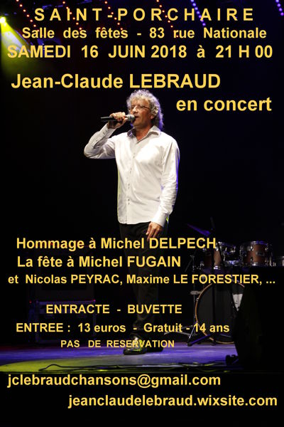 CONCERT CHANSONS FRANCAISES Jean-Claude LEBRAUD