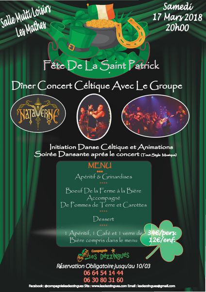Dîner Concert Celtique Saint Patrick