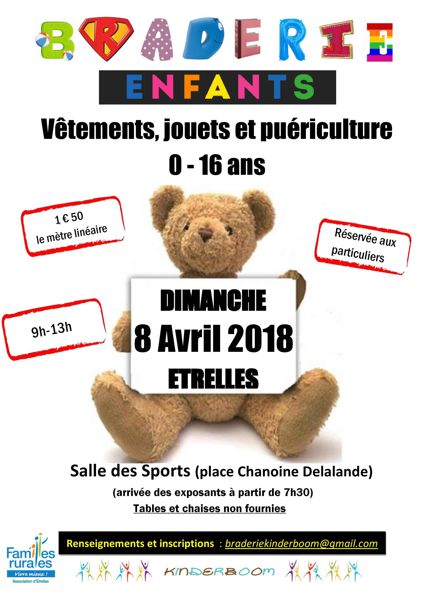 Braderie enfants (vêtements 0-16 ans, jouets, puériculture)