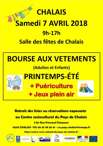 bourse aux vêtements, puériculture, jeux de plein air