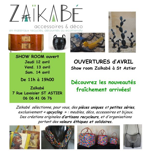 Exposition vente artisanat au Showroom Zaïkabé