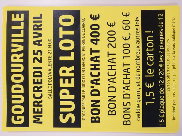 SUPER LOTO Judo Club Lafox - St Pierre De Clairac